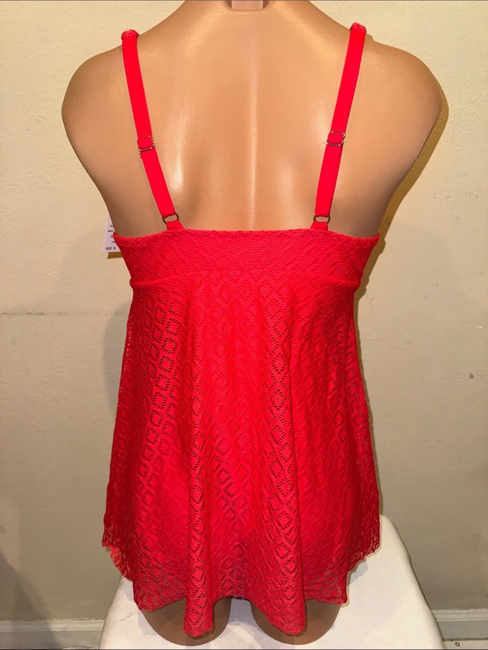 NWT Swim Solutions one piece swimsuit swim dress coral - Picture 5 of 5